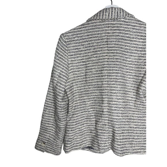 Lucky Brand Gray White Striped Knit Blazer Size M - Picture 9 of 14